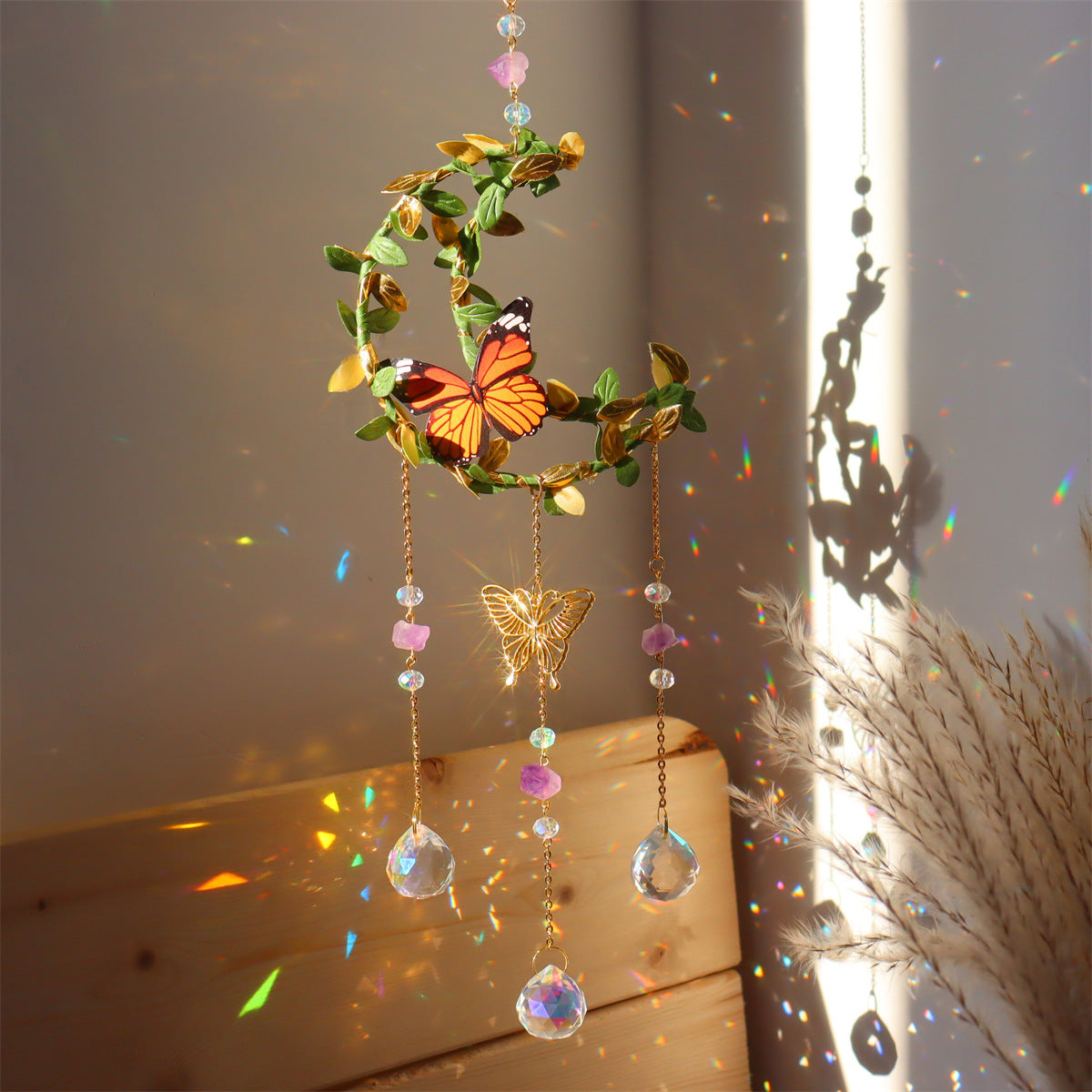 Leaves Cross Butterfly Moon Hangings