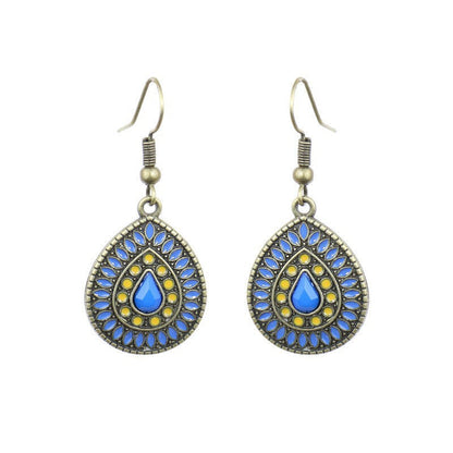 Exaggerated Bohemian Long Dangle Earrings Geometric Alloy Teardrop Tassel Earrings