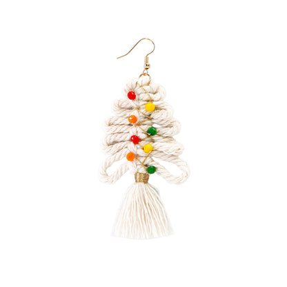 Christmas Earrings Female Creative Cartoon Christmas Bohemian Tassel Woven Handmade Earrings