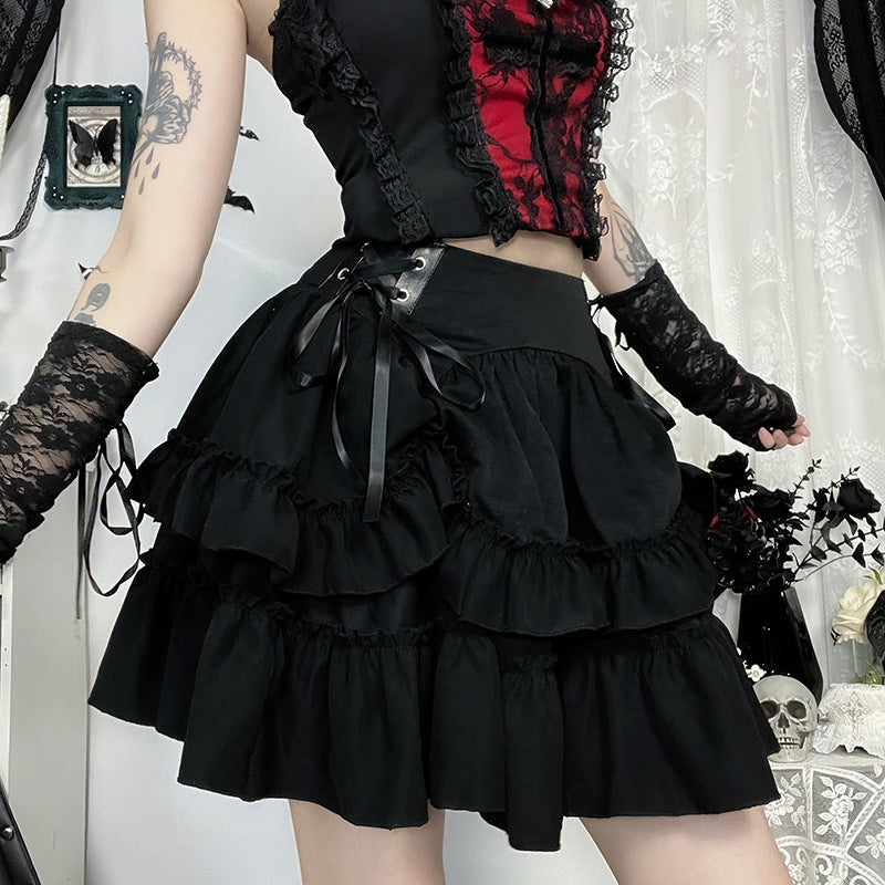 Dark Gothic Floral Print Sundress Stylish Comfortable Short Dress