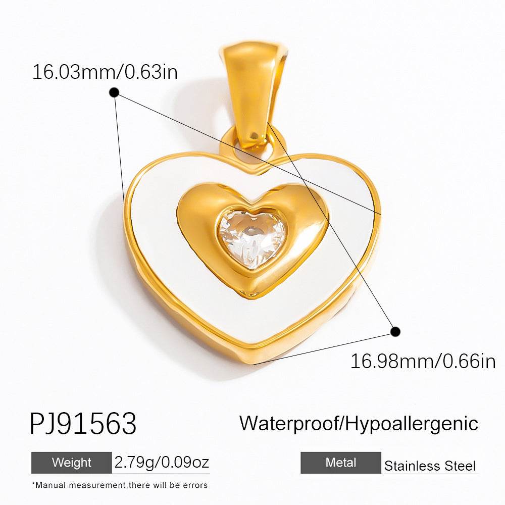 Trendy DIY Jewelry Accessories Heart Shaped Pendant Necklace and Bracelet Set