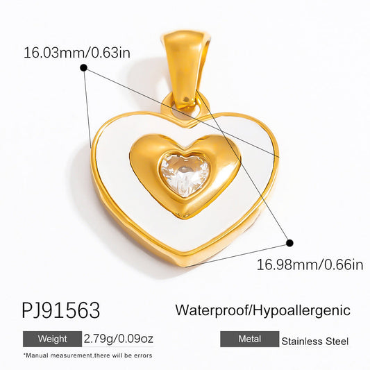 Trendy DIY Jewelry Accessories Heart Shaped Pendant Necklace and Bracelet Set