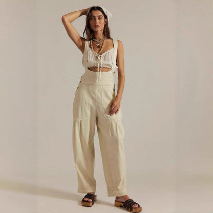Casual Denim Overalls with Side Pockets