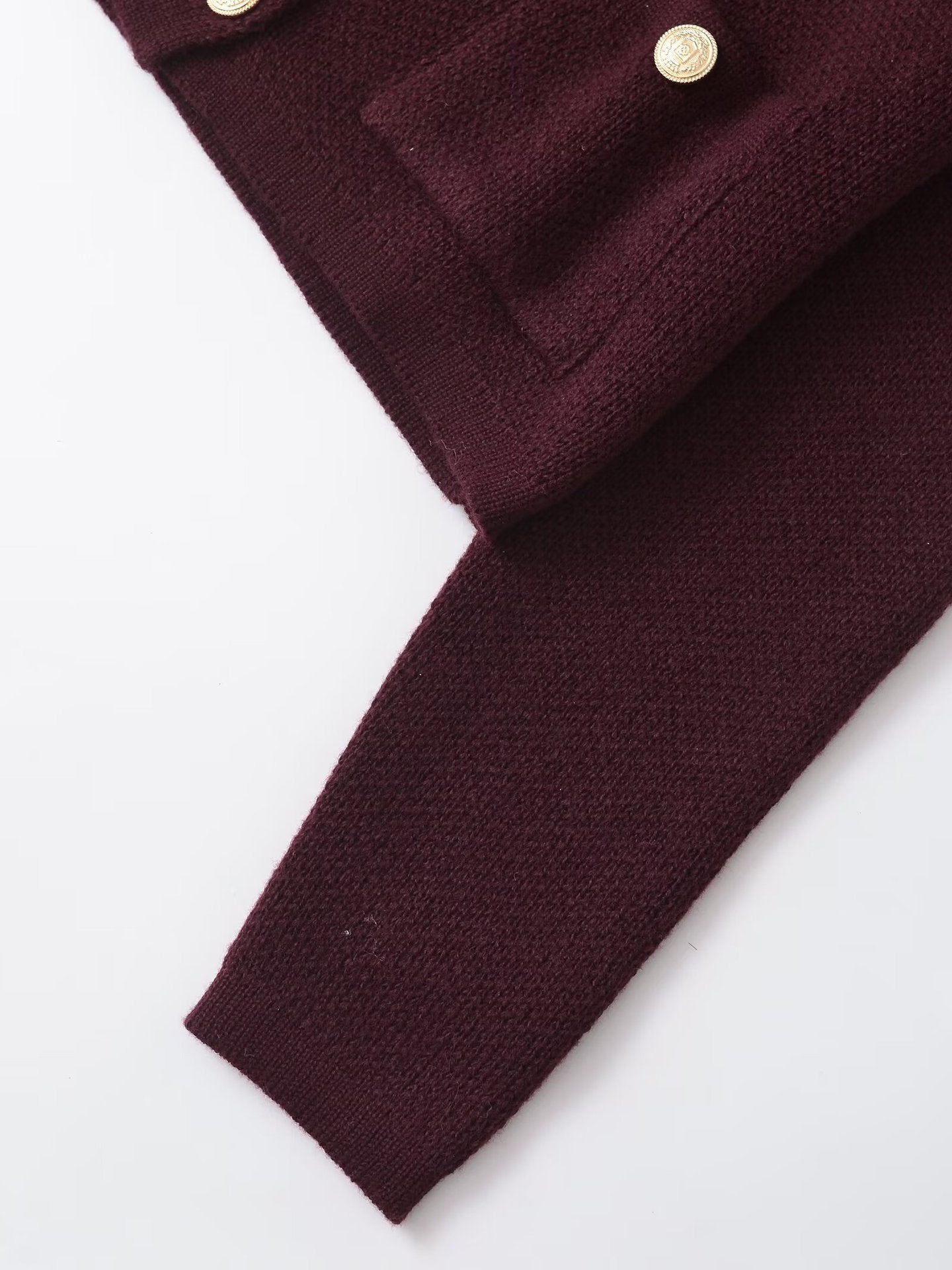 Fall Solid Color Crew Neck Knit Cardigan