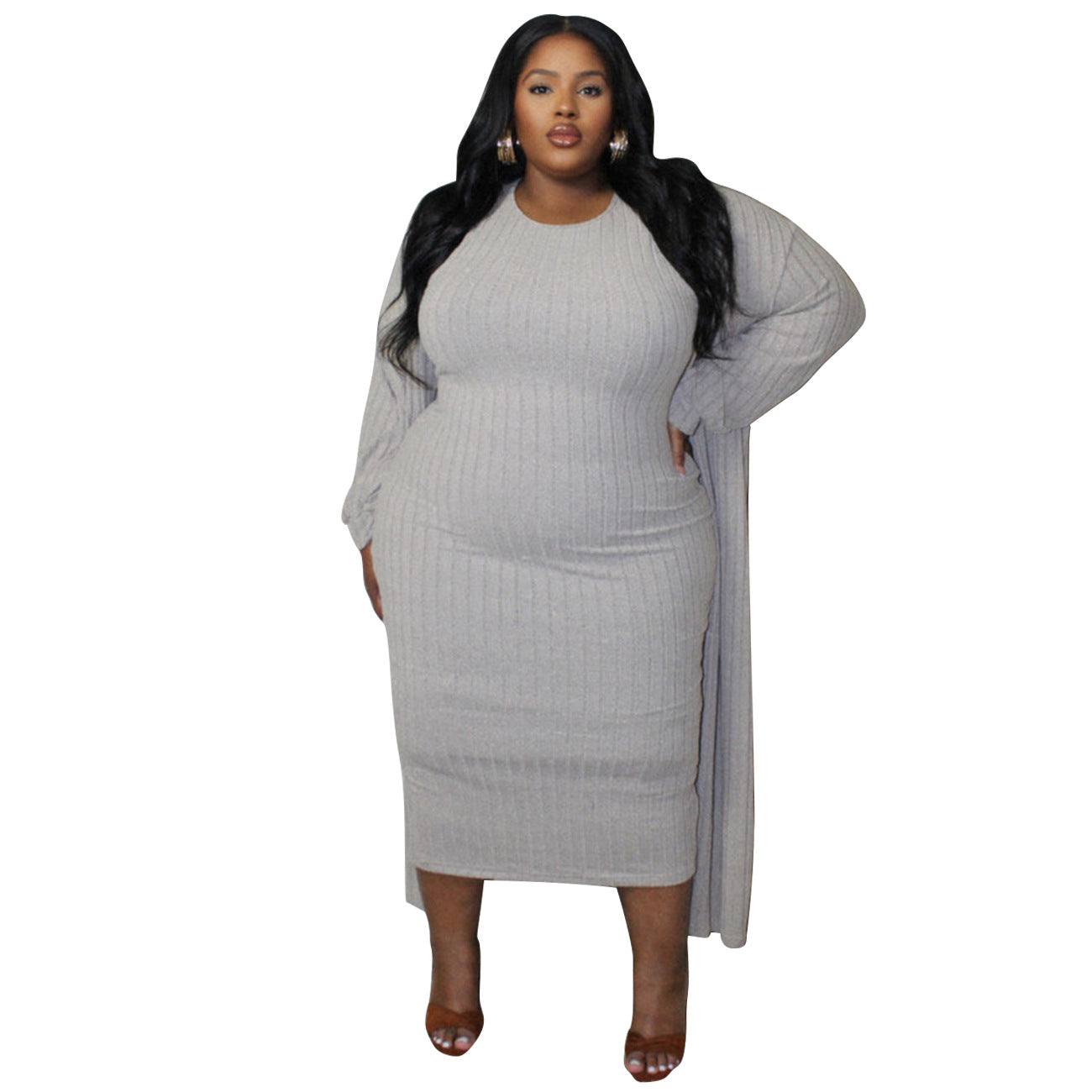 Fashionable Long Sleeve Jacket Set Plus Size For Fall