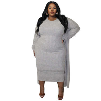 Fashionable Long Sleeve Jacket Set Plus Size For Fall