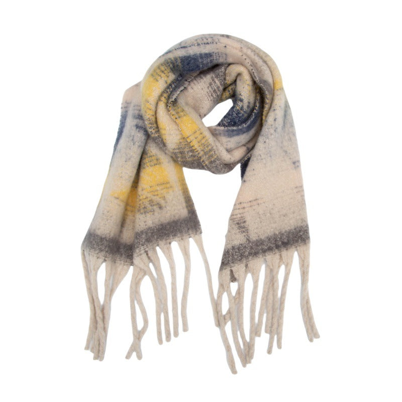 Scarvii - Winter Scarf with Star Jacquard and Tassels
