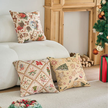 Elegant Christmas Jacquard Home Decor Pillow Case