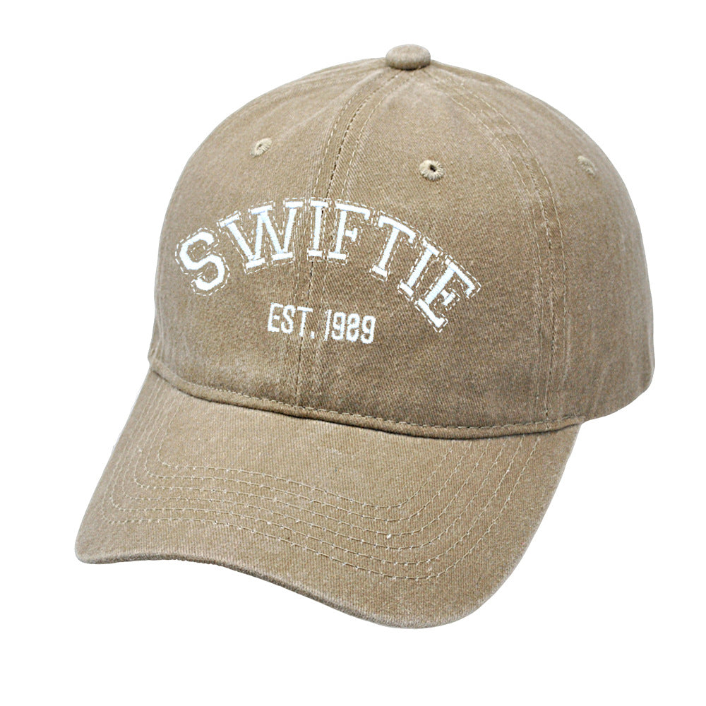 Letter Enbroidered Washed Simple Baseball Caps
