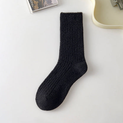 Vintage Thicken Warm Wool Solid Crew Socks