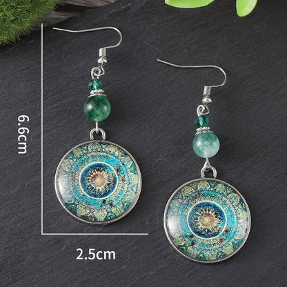 Vintage Dreamcatcher Mandala Dangle Stud Earrings