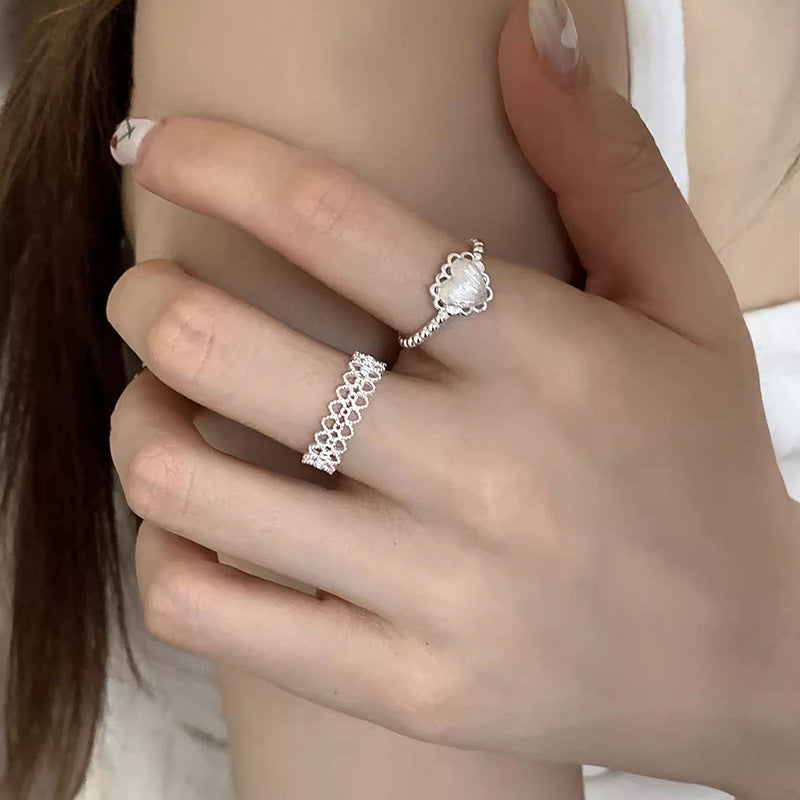 Sweet Lace Love Layered Rings