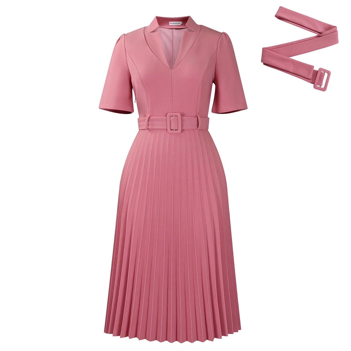 Elegant High-Waisted V-Neck A-Line Dress For Women