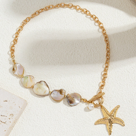 Bohemian Starfish Beaded Mermaid Shell Necklace
