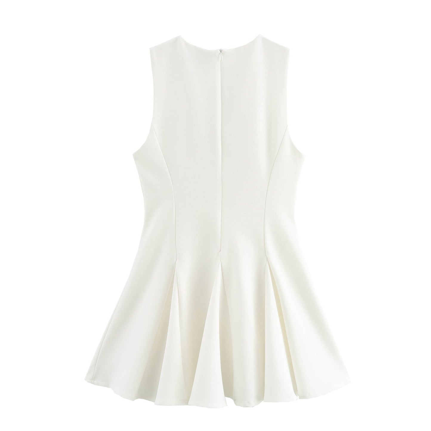 Vintage Sleeveless Bow Mini Dresses