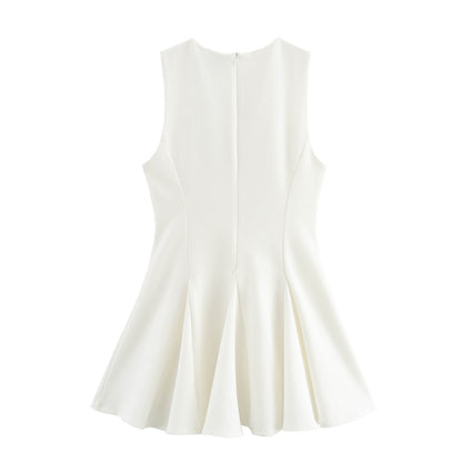 Vintage Sleeveless Bow Mini Dresses
