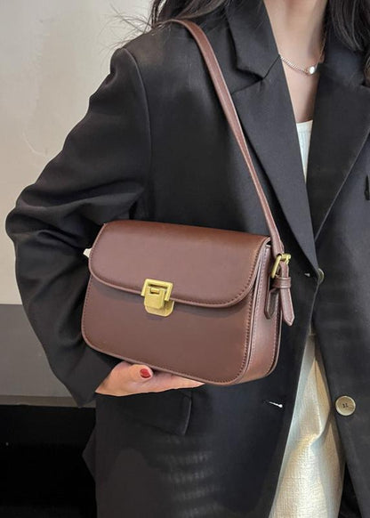 Compact PU Leather Crossbody Bag With Buckle