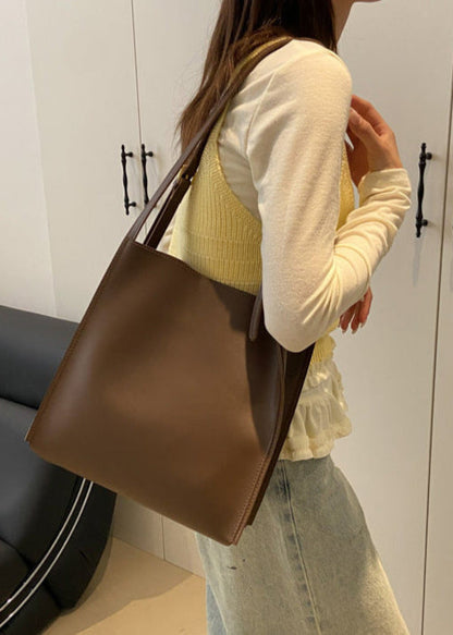 Structured PU Leather Tote With Shoulder Strap