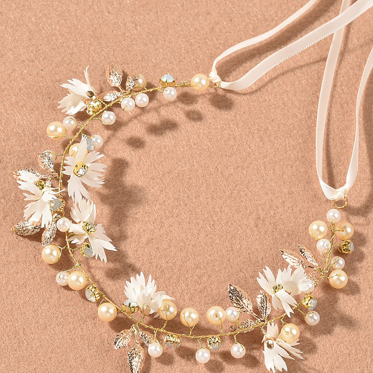 Minimalist Daisy Crystal Handmade Headband for Weddings