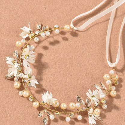 Minimalist Daisy Crystal Handmade Headband for Weddings