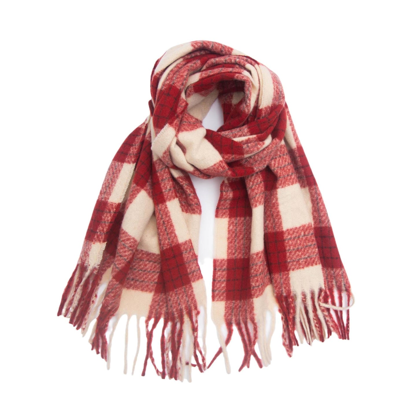 Retro Plaid Tassel Shawl Soft Scarf