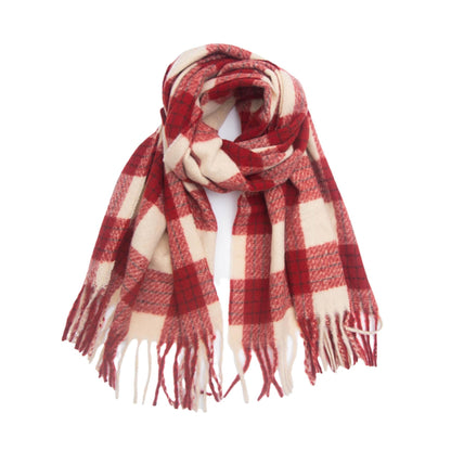 Retro Plaid Tassel Shawl Soft Scarf