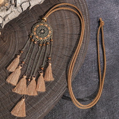 Original Handmade Long Tassel Necklace Boho Chic Design