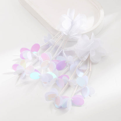 Trendy Floral Tassel Drop Earrings for Women