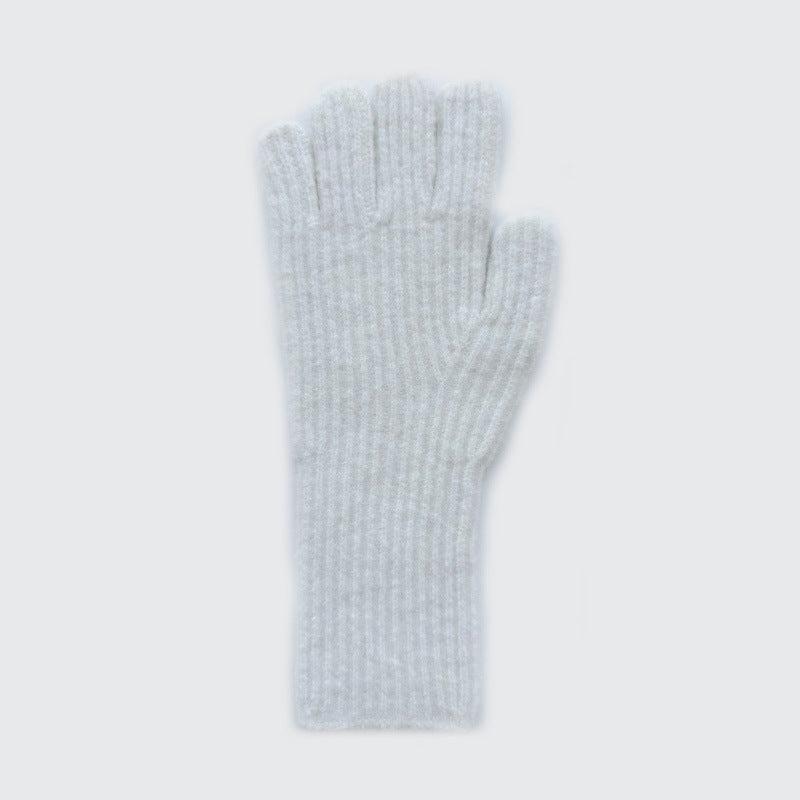 Solid Color Wool Blended Touchscreen Gloves for Women