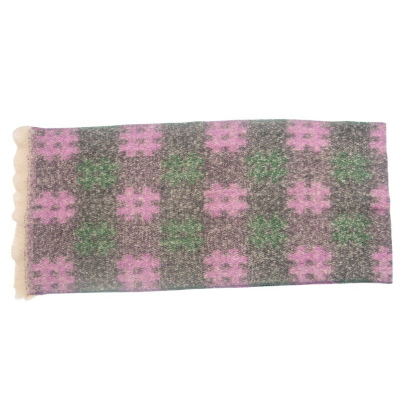 Plaid Print Contrast Color Scarves