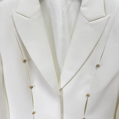 Hollow Out Blazer Pants Set