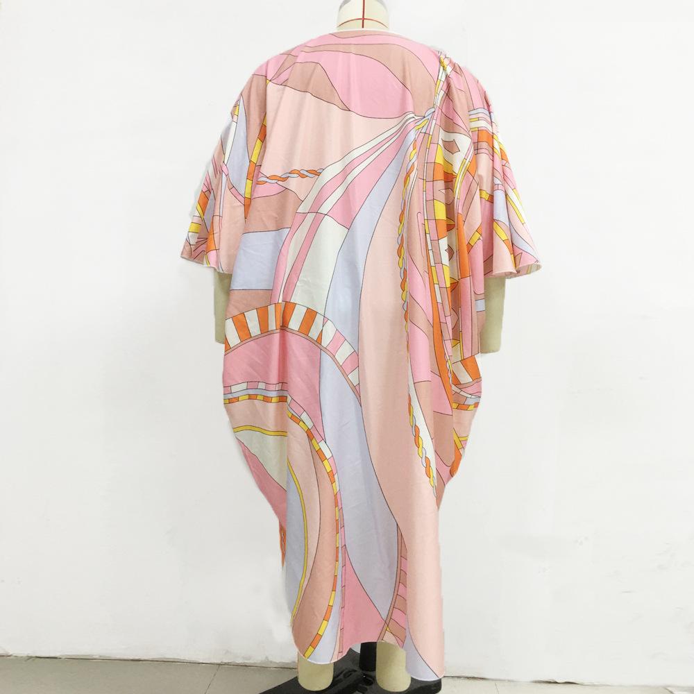 Women'S Dress Muslim Loose Large Size Robe Printed Dress