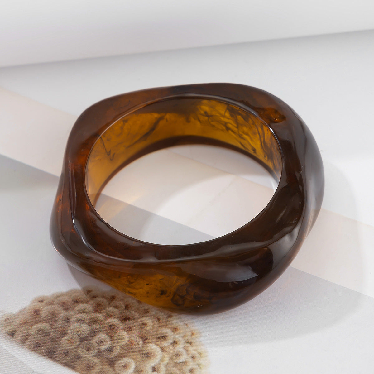 Simple Chunky Translucent Geometric Bangle
