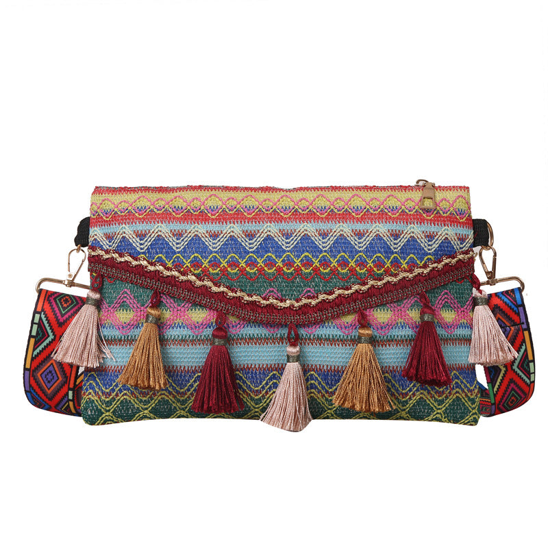 Artistic Bohemian Fringe Tote Bag Stylish Crossbody Purse