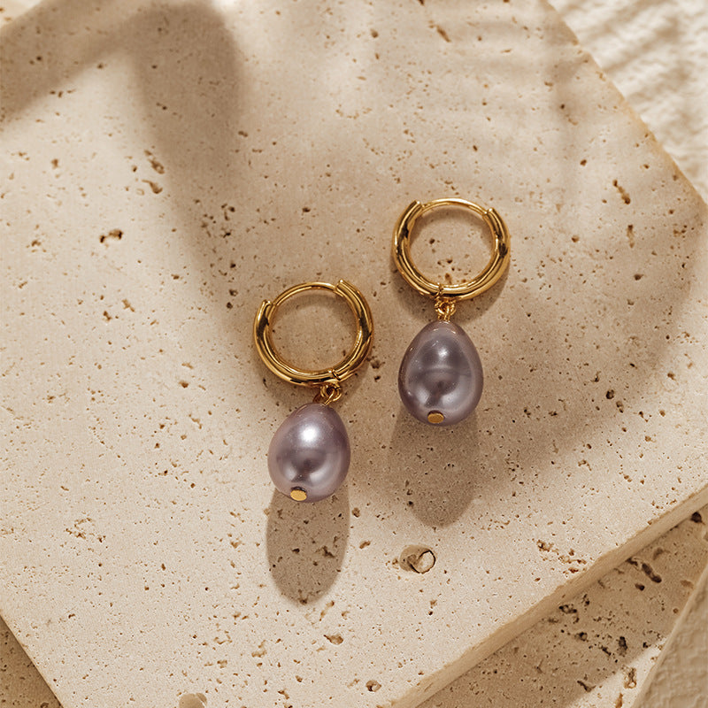 Vintage Shell Beads Drop Earrings