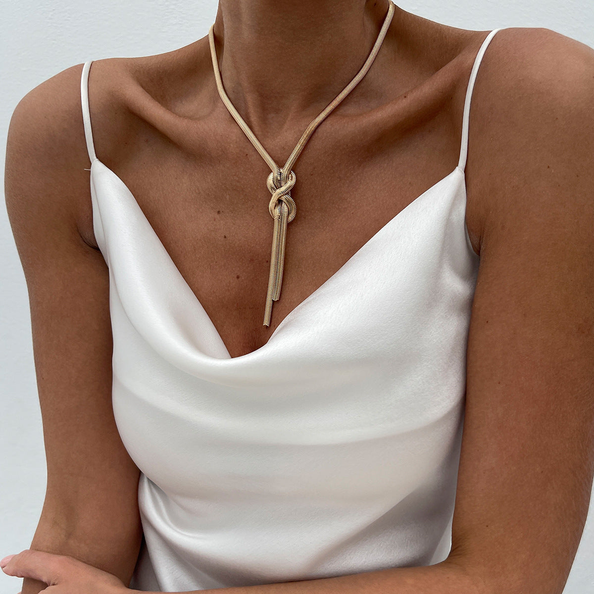 Woven Snake Bone Chain Necklace For Women, Hip Hop Style