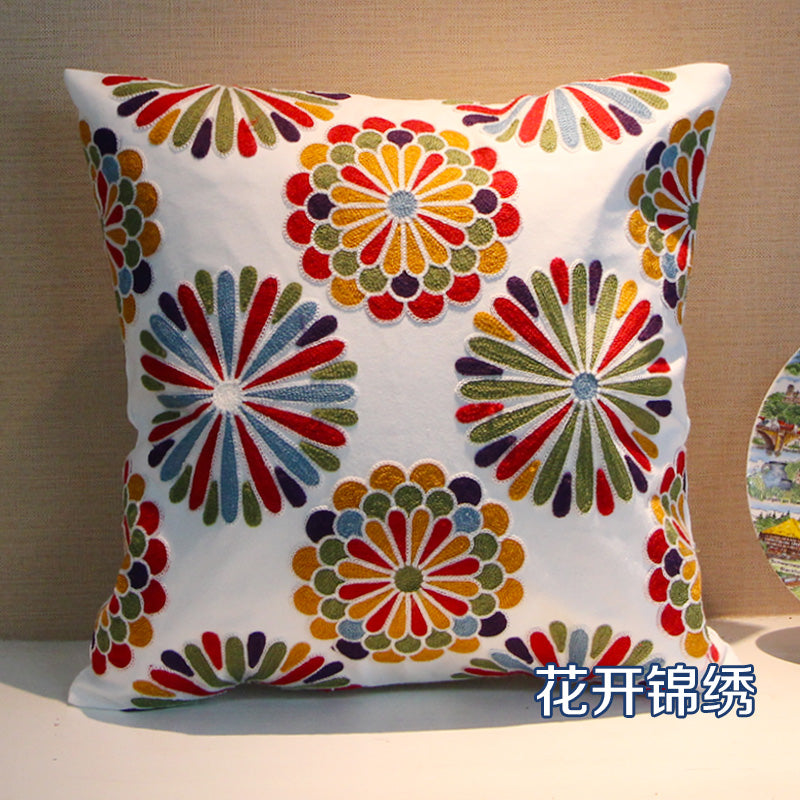 Ethnic Style Embroidered Throw Pillows Sofa Cushions  Cushions Pillow Covers, No Core