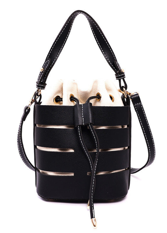 Structured Bucket Bag with Canvas Pouch