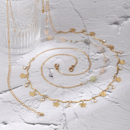 Butterfly Tassel Crystal Layered Waist Chain