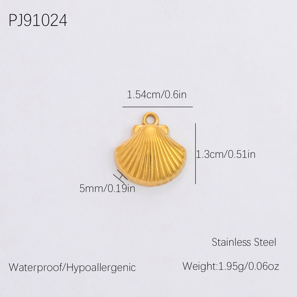 Vintage DIY 18K Gold Plated Stainless Steel Bow Star Heart Pendant
