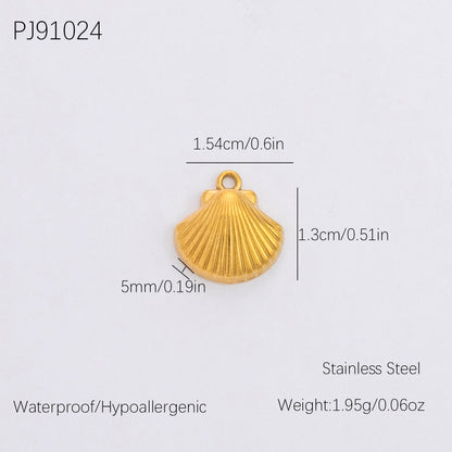 Vintage DIY 18K Gold Plated Stainless Steel Bow Star Heart Pendant