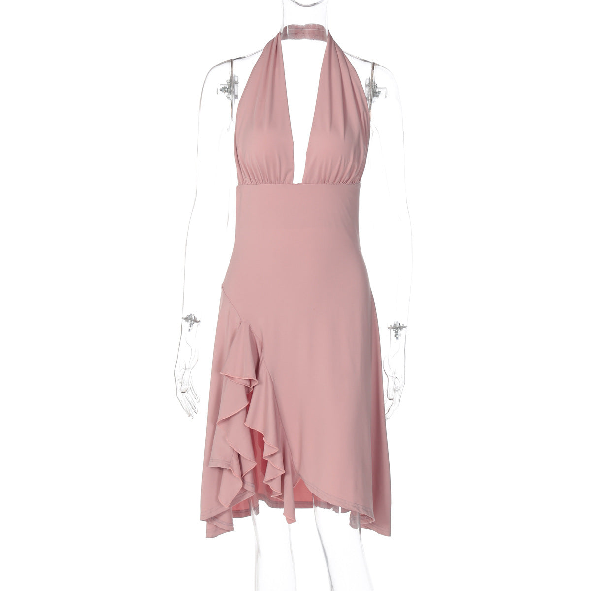 Sleeveless Deep V Backless Bodycon Dress for Women