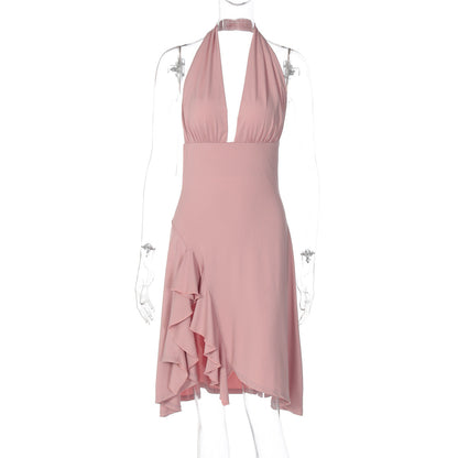 Sleeveless Deep V Backless Bodycon Dress for Women