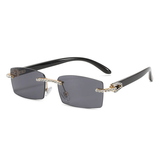 Trendy Square Sunglasses With Diamond Cut Frame