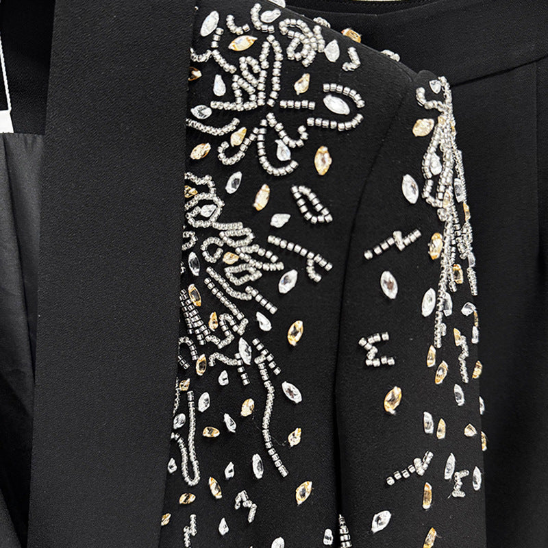 Beaded Embellished Blazer Pantsuit Set