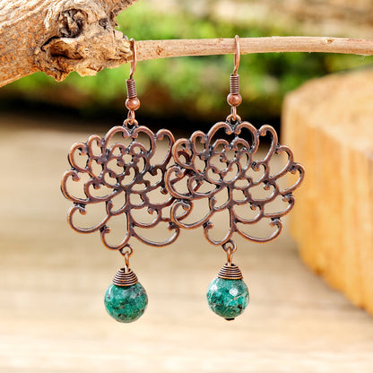 Bohemian Vintage Floral Tassel Earrings for Women