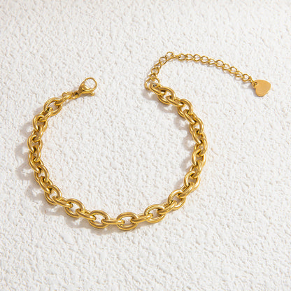 Geometric Stainless Steel 18k Gold Plated Layered Necklace for Women