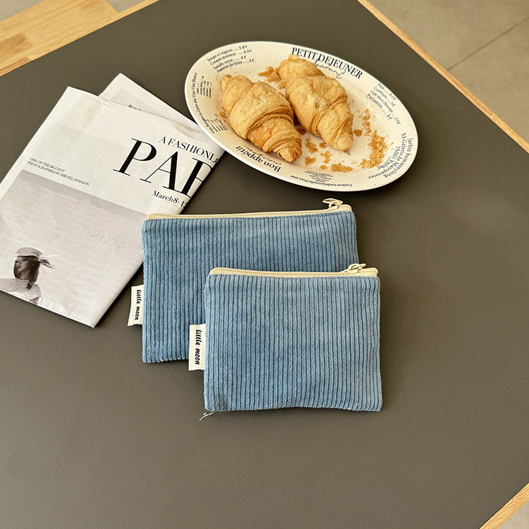 Corduroy Makeup Bag Mini Portable Storage Pouch