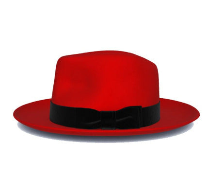 Stylish Wool Fedora Hat Classic British Wide-Brimmed Felt Hat