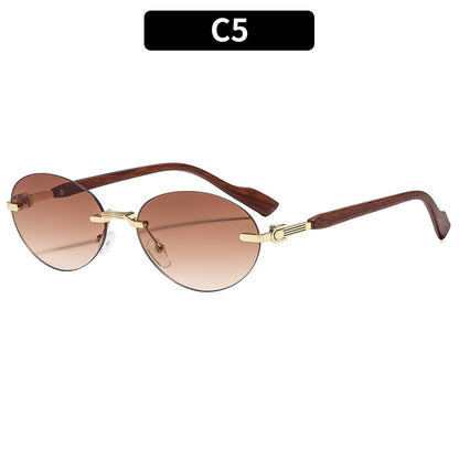Trendy Oval Frame Sunglasses with UV400 Protection